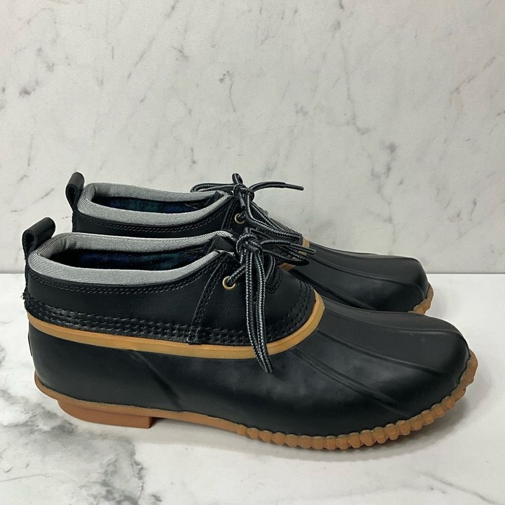 Lands' End Black and Tan Winter Rain Duck Boots